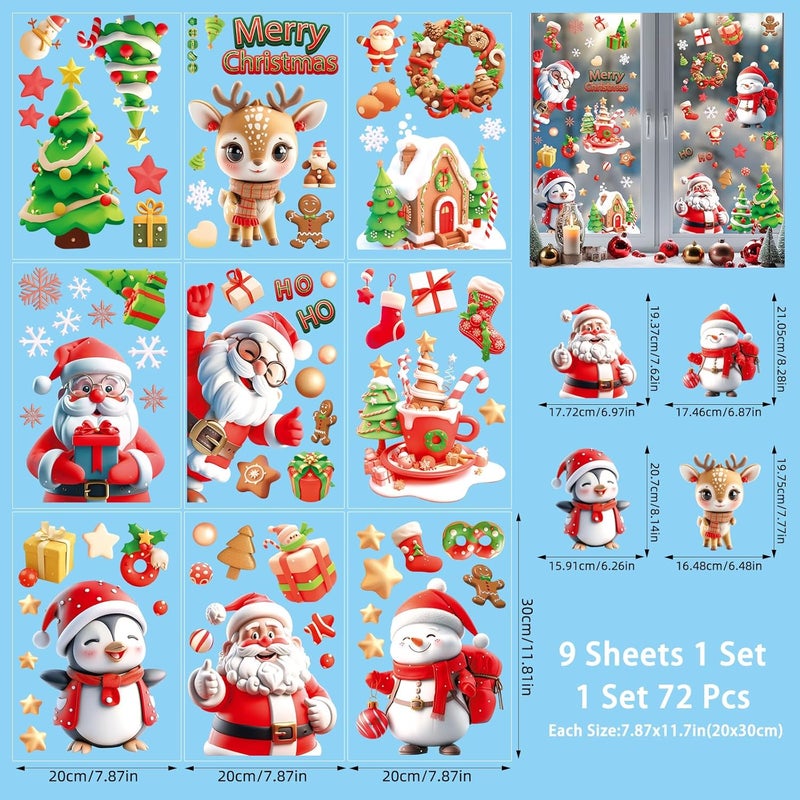 Pseutio Christmas Clings and Xmas Decals for Window Decorations - Image 2